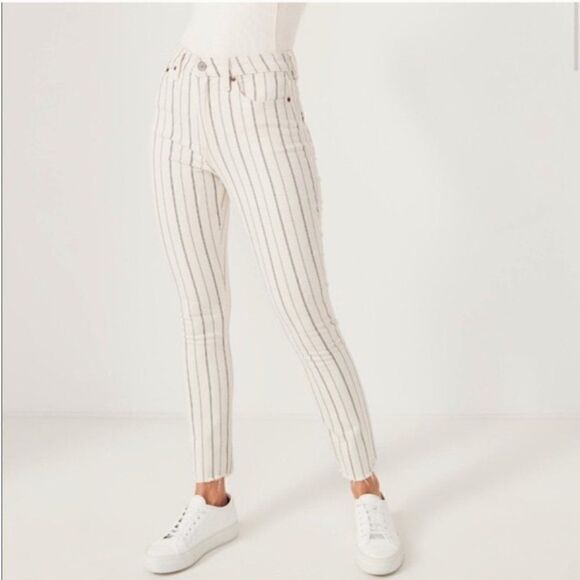 Abercrombie Simone High Rise Slim Jeans Striped Size 32 / 14 - Picture 2 of 16